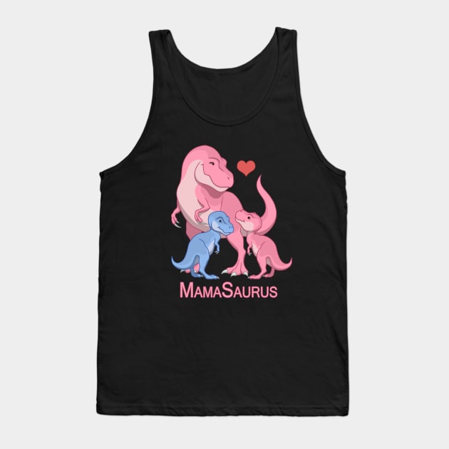 MamaSaurus Mother T-rex & Baby Boy Girl Dinosaurs Tank Top by csforest